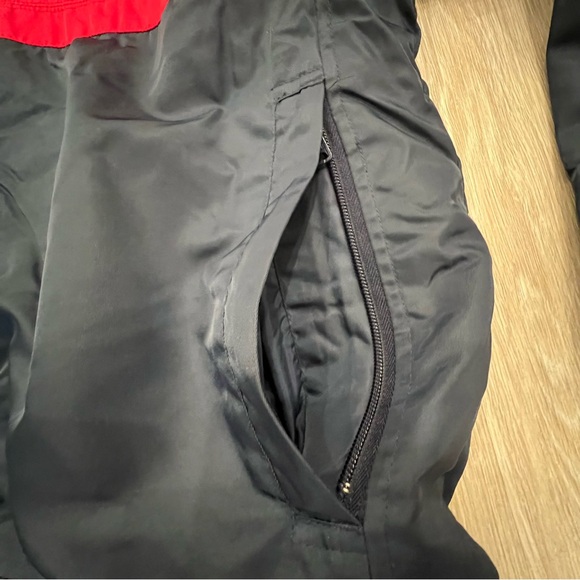 Vintage J Crew Men's Anorak Half Zip Hooded Jacket S Blue Red Fleece Interior - Picture 4 of 8